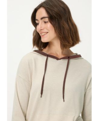 Women's Knit Hoodie Pullover with Stripes