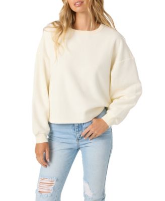 Juniors' Crewneck Long Sleeve Top