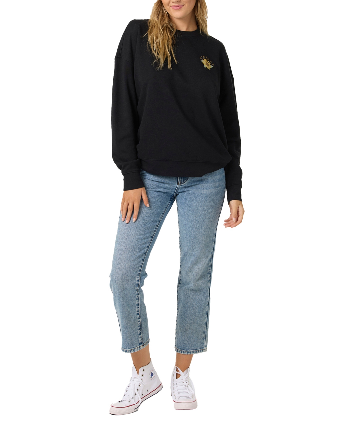 O'neill Juniors' Scenic Dreamz Crewneck Sweatshirt In Black