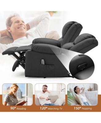 Recliner Couch with Massage&Heat Function, 3-Seat Wall Hunger Reclining Sofa