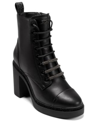 DKNY - Women's Zippered Platform Heel Boots