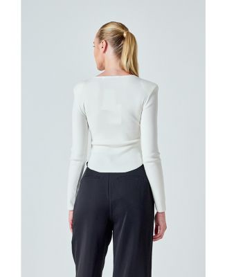 Women's Shoulder Pad Knit Top