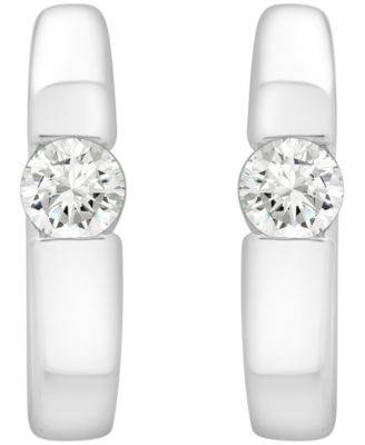 Diamond Hoop Earrings (1/4 ct. t. w.) in Sterling Silver