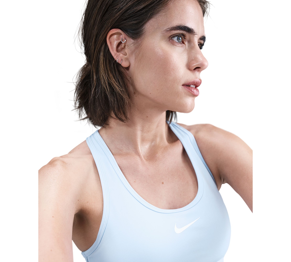 Nike Women's Swoosh Padded Sports Bra In Blue