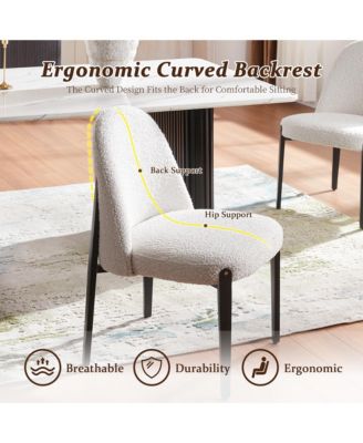 Luxury 5-Piece Faux Marble Round Dining Table with White Boucle Chairs Metal Legs Dining Room Set for Kitchen