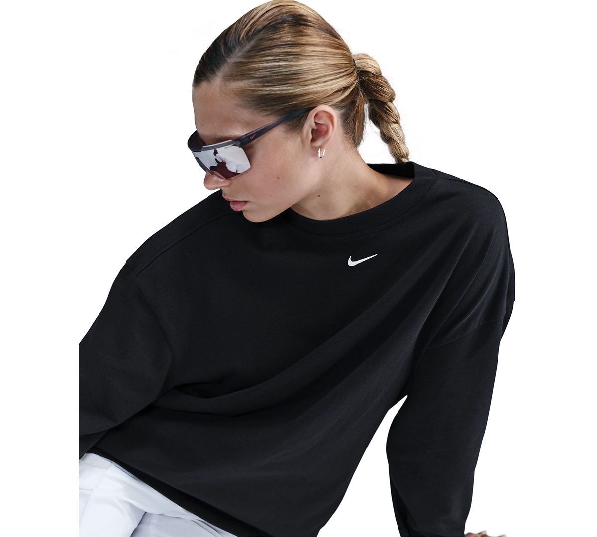 Nike Women's Oversized Long Sleeve T-shirt In Black