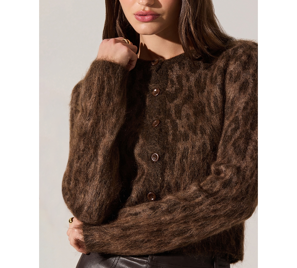 Astr the Label Women's Katria Long Sleeve Cardigan Sweater