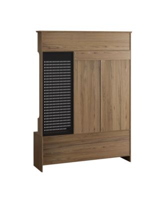 Multi-Purpose Hall Tree Bench, Coat Rack, Shelves, Pegboard 