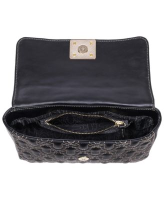 Horseshoe Quilted Flap Shoulder Bag