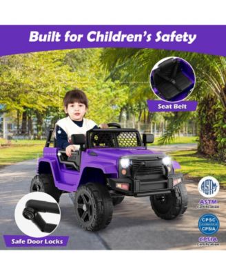 12V Kids Ride On Truck with Remote Control, Headlights, and Durable Design