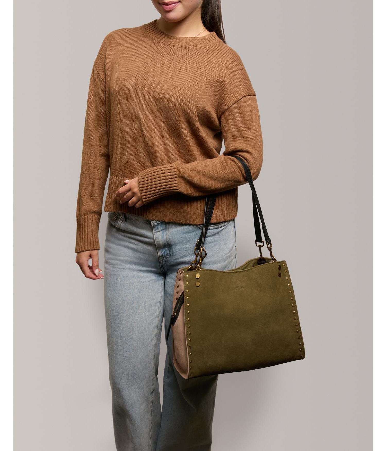 Lenox Studded Triple Entry Satchel