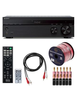 STR-DH190 2-Channel Home Stereo Receiver with Phono Input and Bluetooth + Speaker Wire Cables