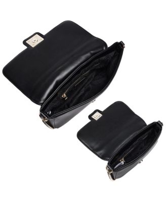 Quilted Flap Shoulder Bag with Mini Bag