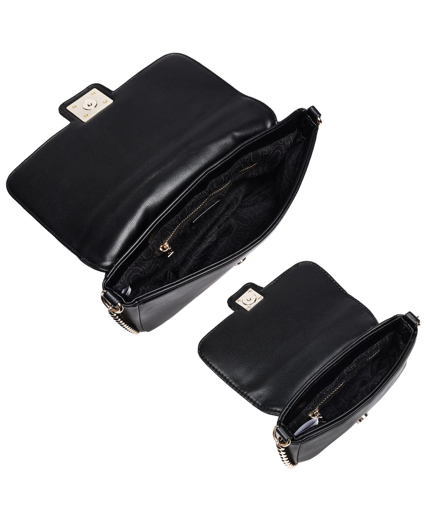 Quilted Flap Shoulder Bag with Mini Bag