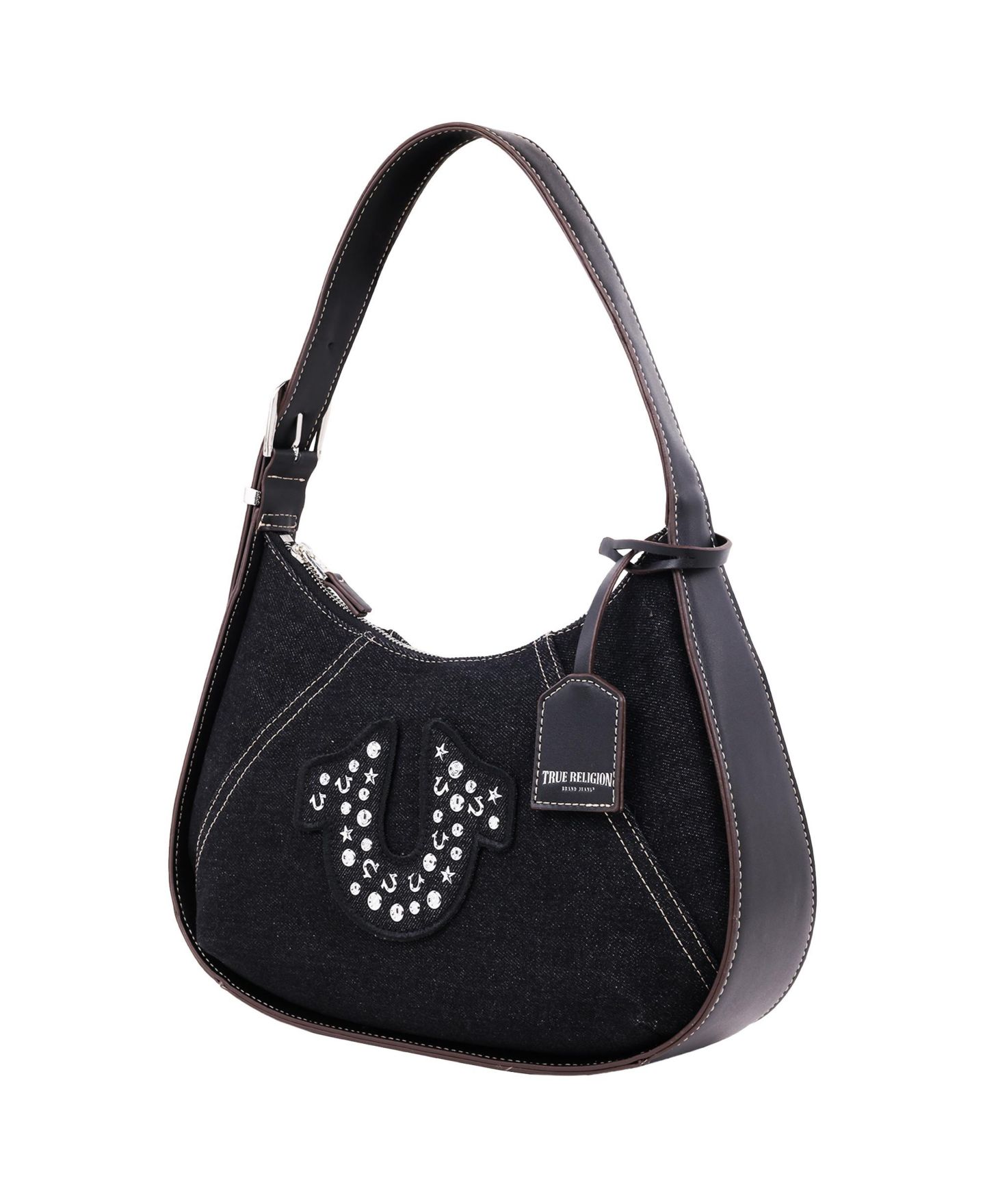 Женская сумка True Religion True Religon Strudded logo Denim Hobo, цвет: Чёрный — фото 3
