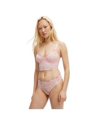 Women's Margot Embroidered Mesh Longline Bralette