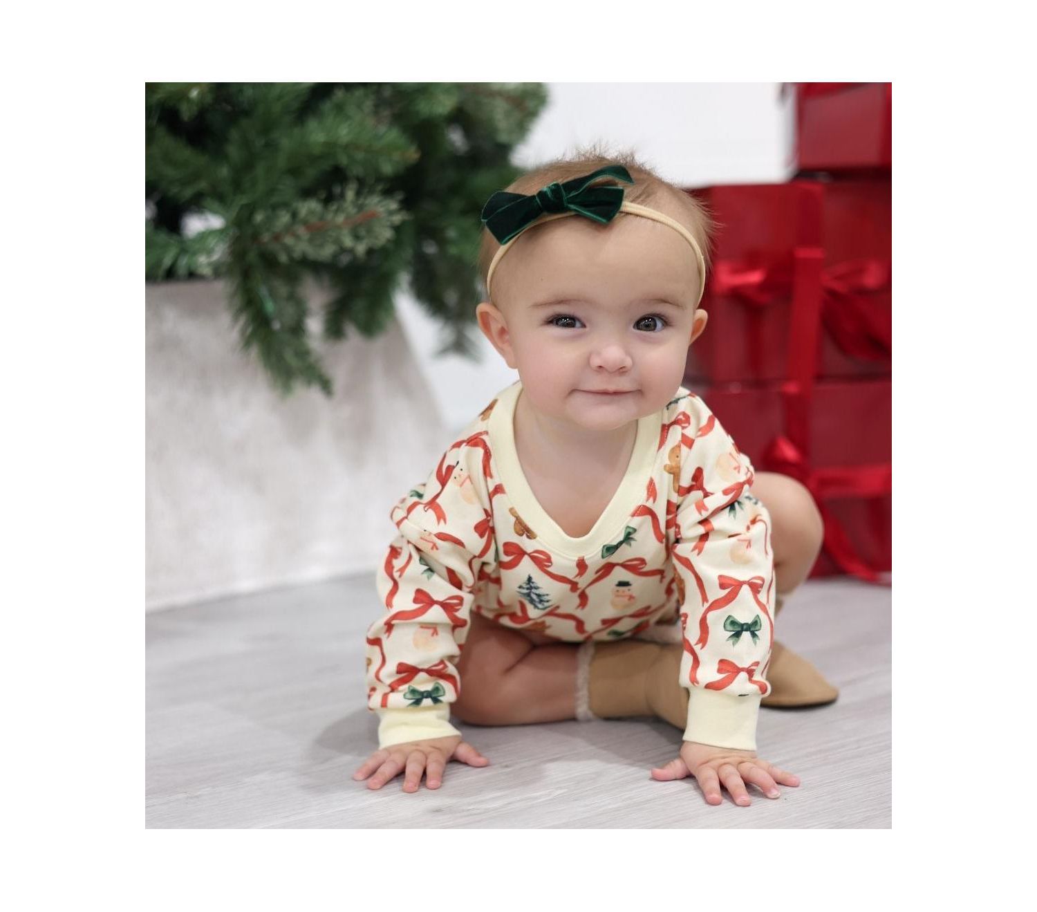 Baby Girls Christmas Cutie Long Sleeve Romper
