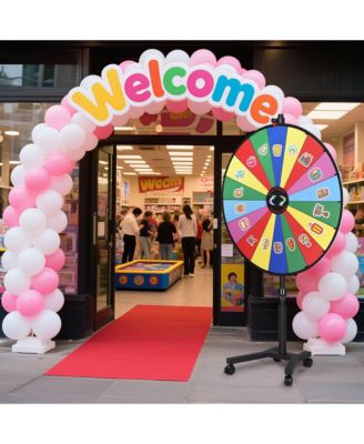 WinSpin 48" Giant Prize Wheel Mobile Base Rolling Floor Stand with Wheels for Trade Show Brand Opening Events Carnival