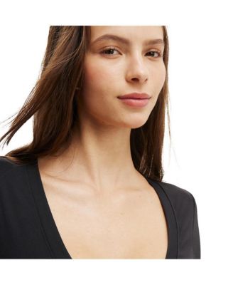 Women's Active Ultra Soft Plunge Front Long Sleeve