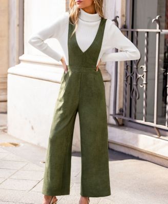 Women's V Neck Wide Leg Jumpsuit
