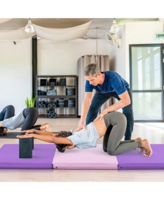 6 x 2 Ft Tri-Fold Gym Mat with Handles and Zippered Cover