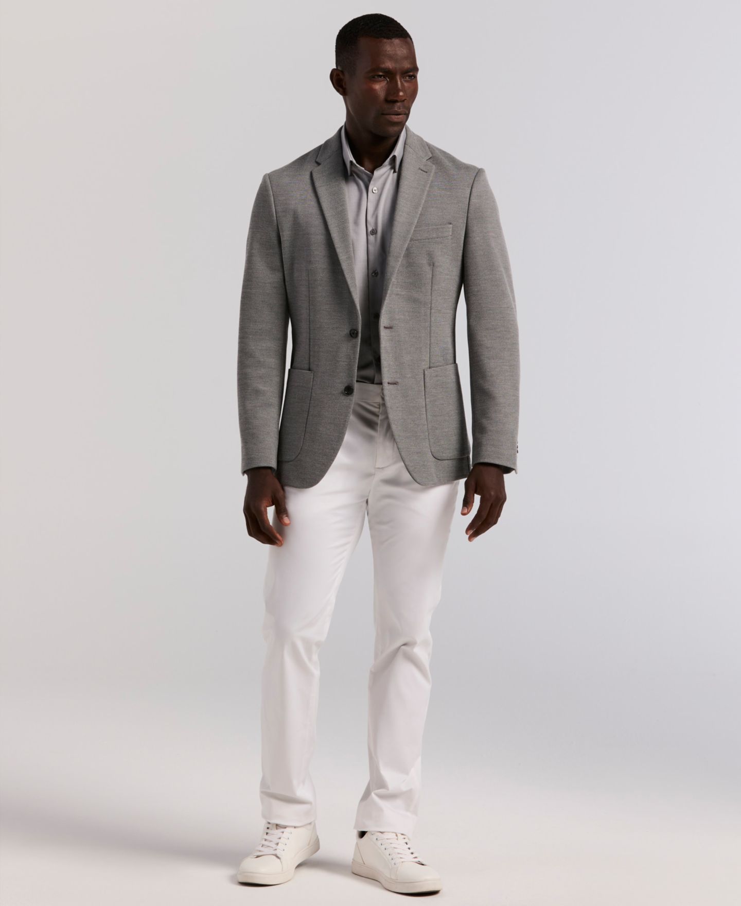 Мужская куртка Perry Ellis Single Breasted Textured Blazer, цвет: Чёрный клетчатый — фото 2