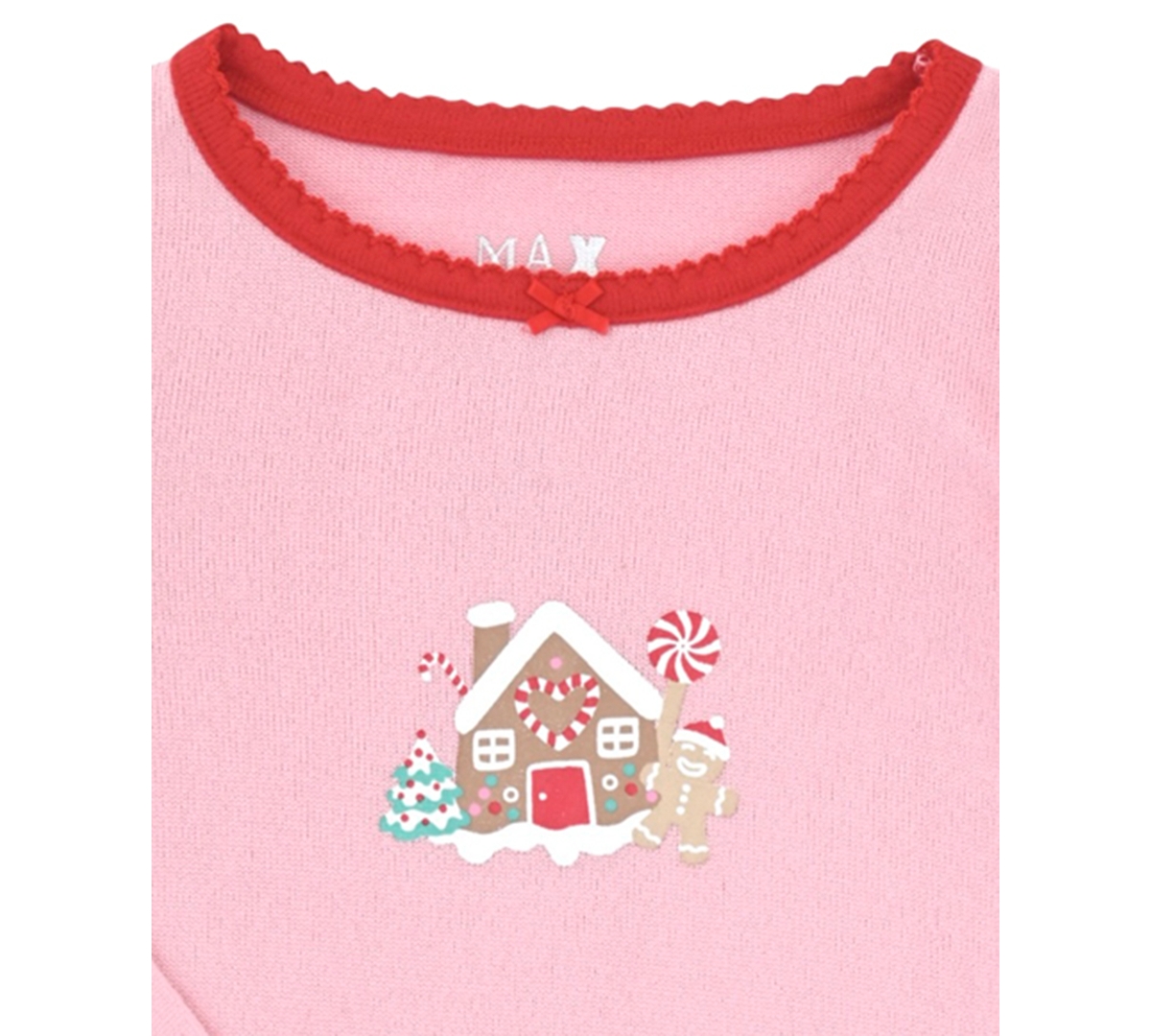 Max & Olivia 12m-5t Girls 3-piece Snug Fit Holiday Long Sleeve T-shirt, Pants And Socks Pajama Set In Pink