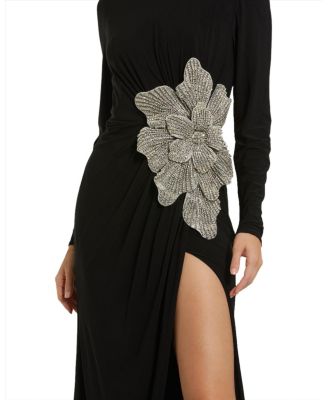 Women's Jersey Gown With Embellished Flower