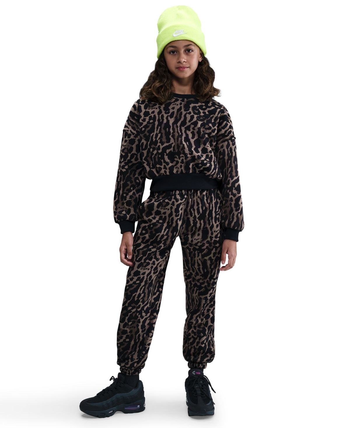 Nike Girls 7-16 Boxy Printed Crewneck Sweatshirt