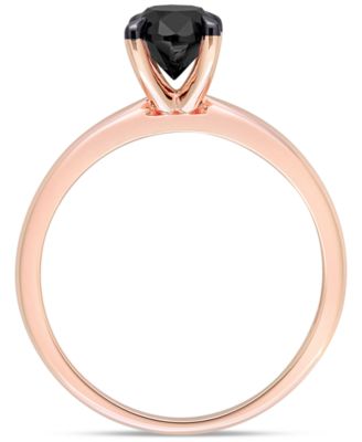 Oval Black Diamond Solitaire Engagement Ring (1 ct. t.w.) in 14k Rose Gold