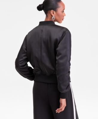 Women's Satin Bomber Jacket, Macy's Exclusive