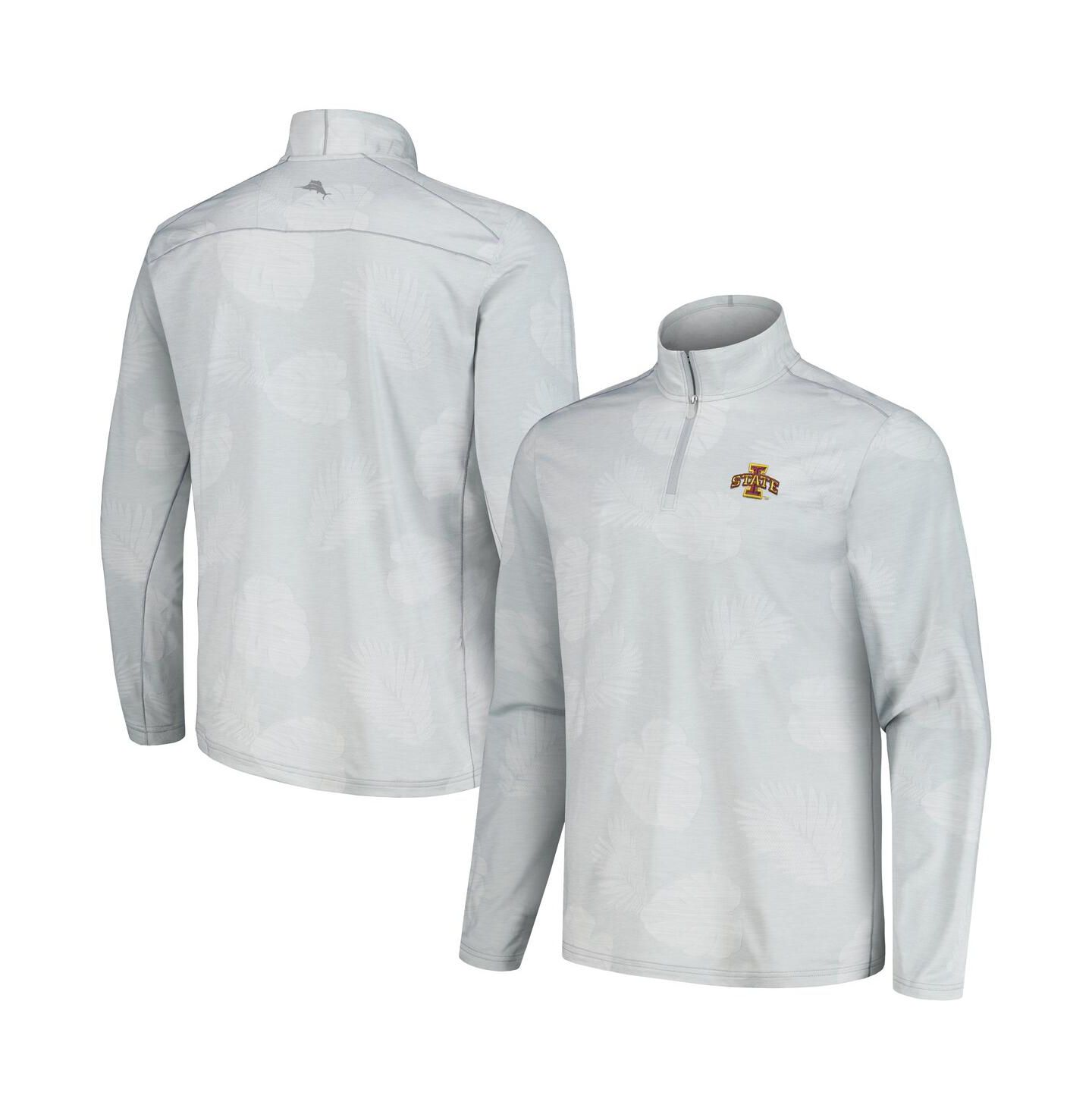 Мужская куртка Tommy Bahama Gray Iowa State Cyclones Delray Frond IslandZone Half-Zip — фото 1