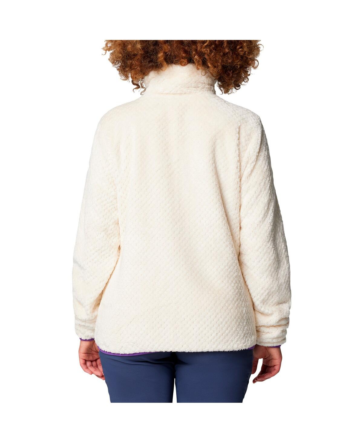 Columbia Cream Lsu Tigers Fireside Ii Sherpa Full-zip Jacket In Metallic
