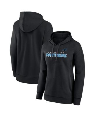 Fanatics - Women's Black Carolina Panthers Iconic Cotton Fleece Checklist Pullover Hoodie