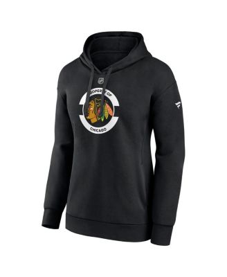 Women's Black Chicago Blackhawks Authentic Pro Core Secondary Fleece Pullover Hoodie