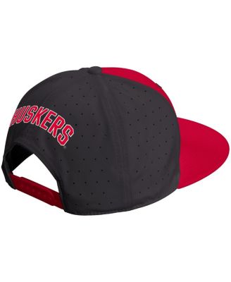 Men's and Women's Scarlet/Black Nebraska Huskers Performance Flat Bill Adjustable Hat