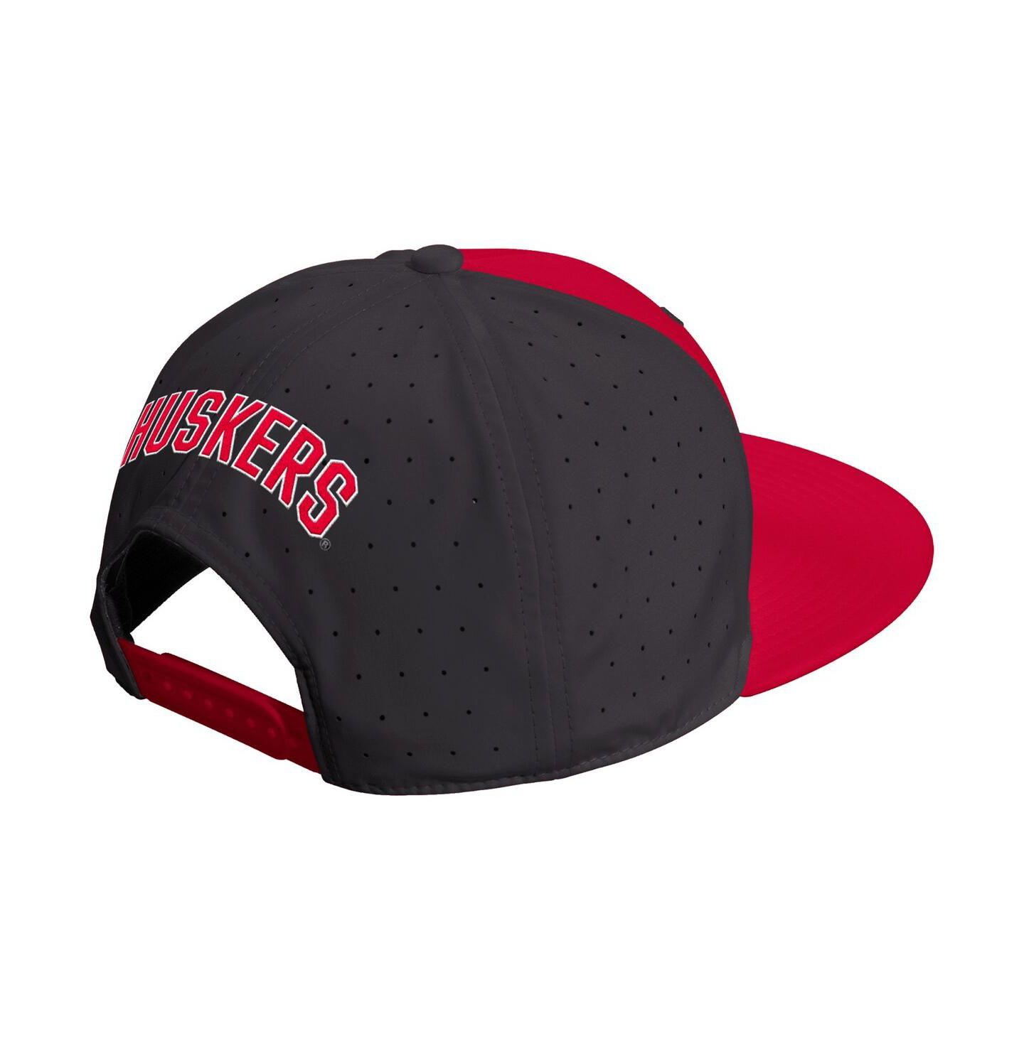 Кепка adidas Scarlet/Black Nebraska Huskers Performance Flat Bill Adjustable Hat — фото 2
