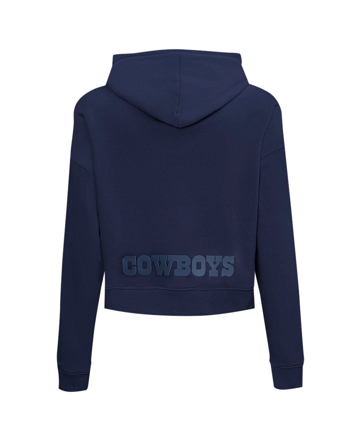 Pro Standard Women's Navy Dallas Cowboys Jeweled Cropped Pullover Hoodie In Blue