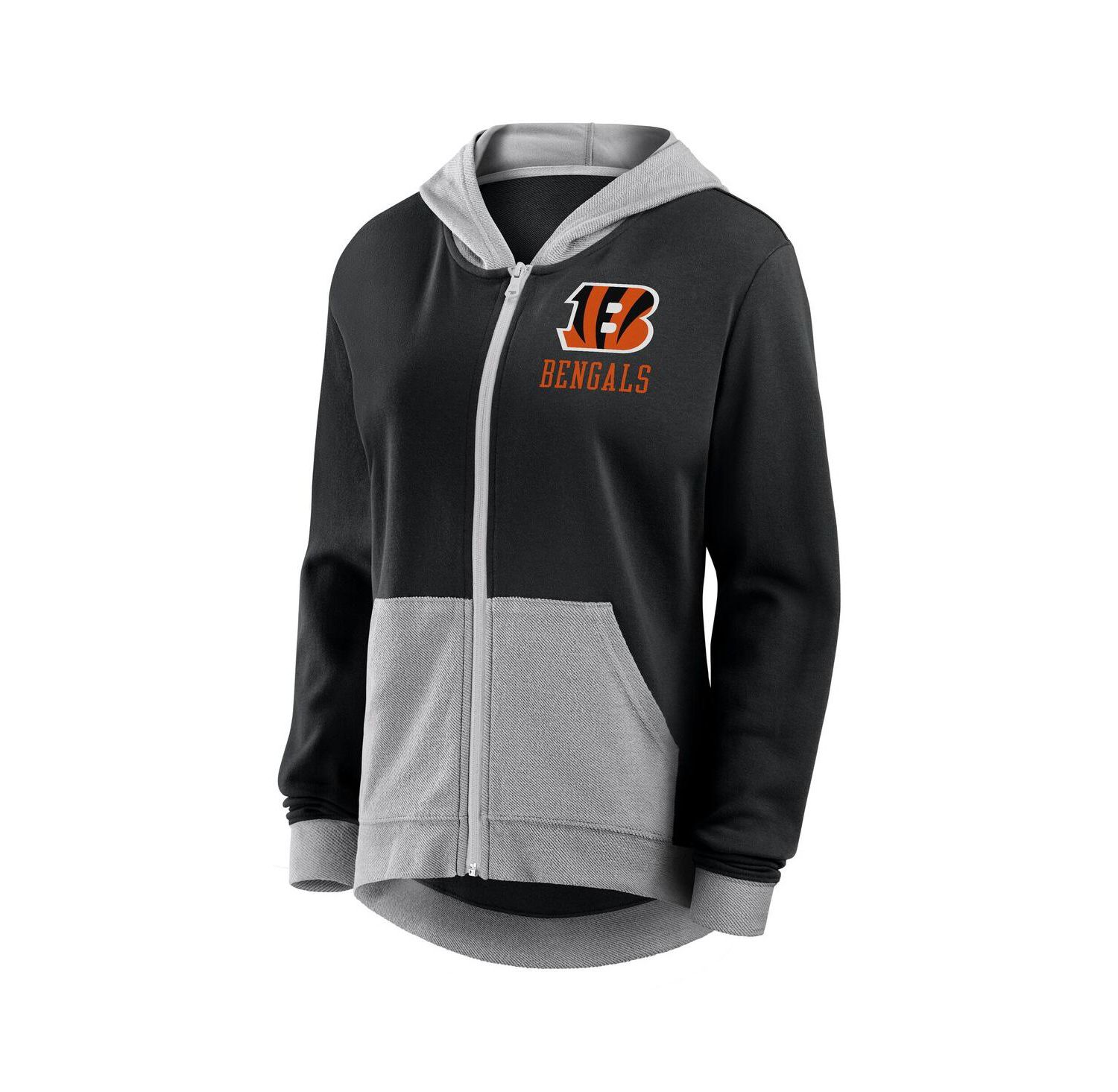 Women's Black Cincinnati Bengals Hit It French Terry Full-Zip Hoodie