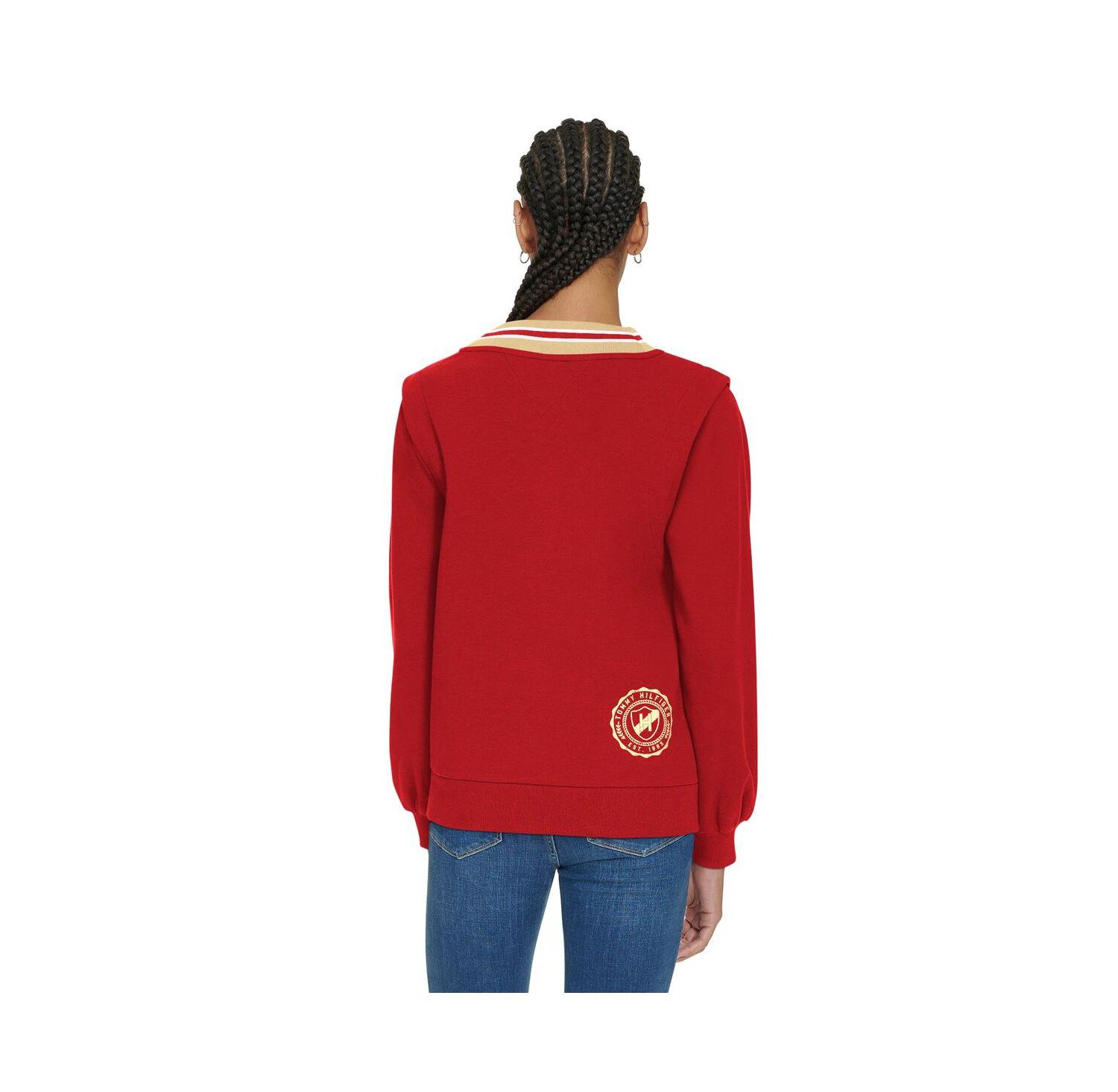 Women's Scarlet San Francisco 49ers Alice V-Neck Pullover Sweatshirt