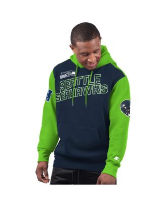 Starter - Men's College Navy Seattle Seahawks Extreme Pullover Hoodie
