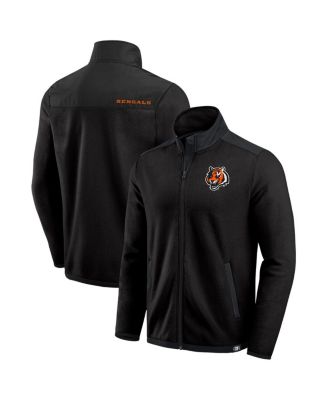 Fanatics - Men's Black Cincinnati Bengals Colorblock Polar Fleece Full-Zip Jacket