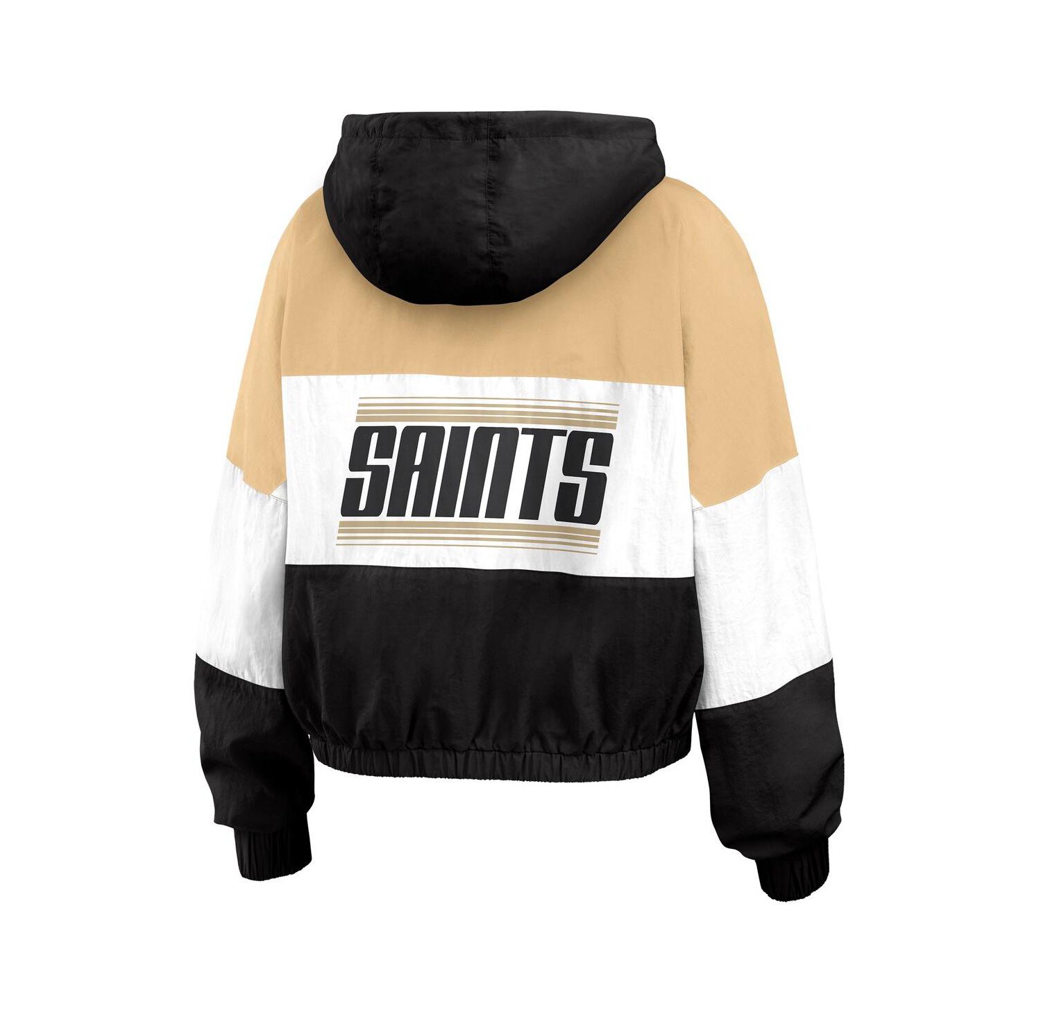 Women's Black/Brown New Orleans Saints Plus Size Color Block Full-Zip Windbreaker Jacket