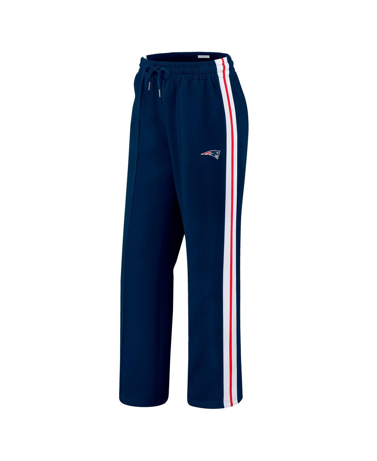 Wear By Erin Andrews Women's Navy New England Patriots Color Block Straight Leg Pants In Blue