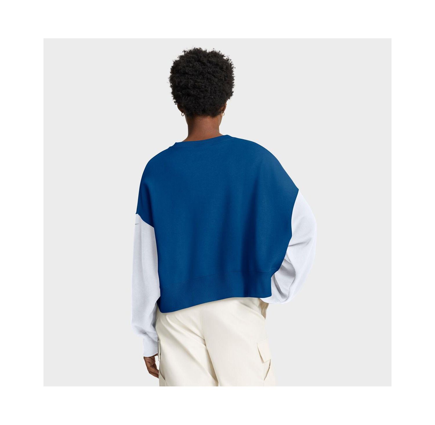 Women's Royal Indianapolis Colts Oversized Color-Block Pullover Sweatshirt