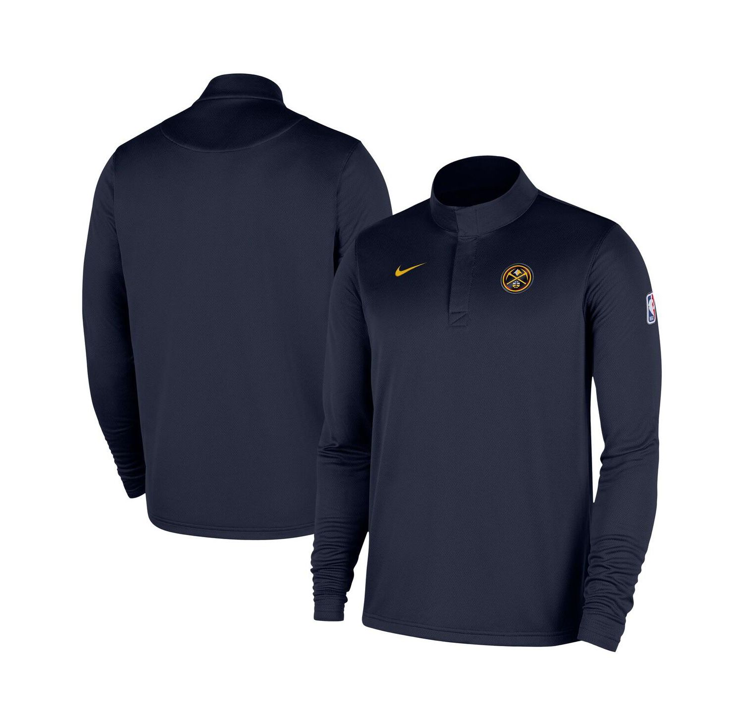 Men's Navy Denver Nuggets 2025/26 Authentic Coaches Quarter-Zip Dri-Fit Sweatshirt