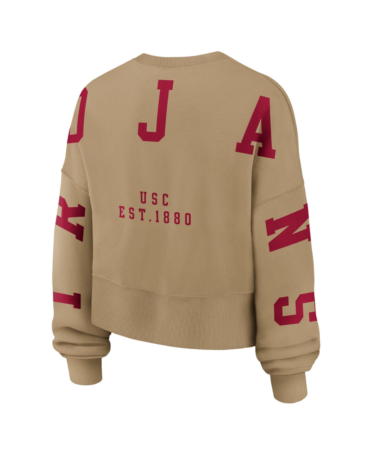 Nike Women's Tan Usc Trojans Oversized Phoenix 2-Hit Pullover Sweatshirt