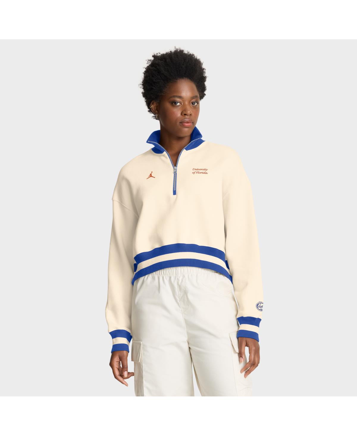 Jordan Women's Tan Florida Gators Legacy Half-zip Sweatshirt In Brown