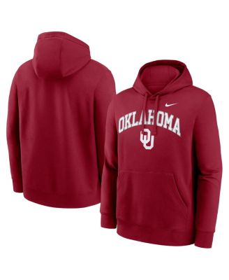Nike - Men's Crimson Oklahoma Sooners Club Fleece Arch Pullover Hoodie