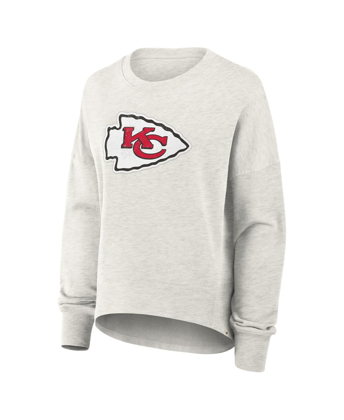 Fanatics Women's Heather Gray Kansas City Chiefs Oversized Hometown Pullover Sweatshirt In Gray